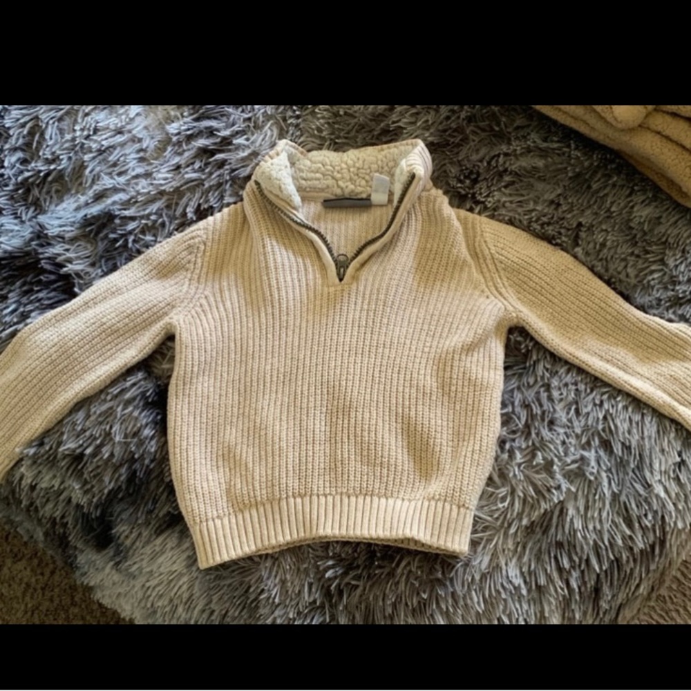 Toddler Boys Sherpa Half Zip Mock Neck Sweater 2T